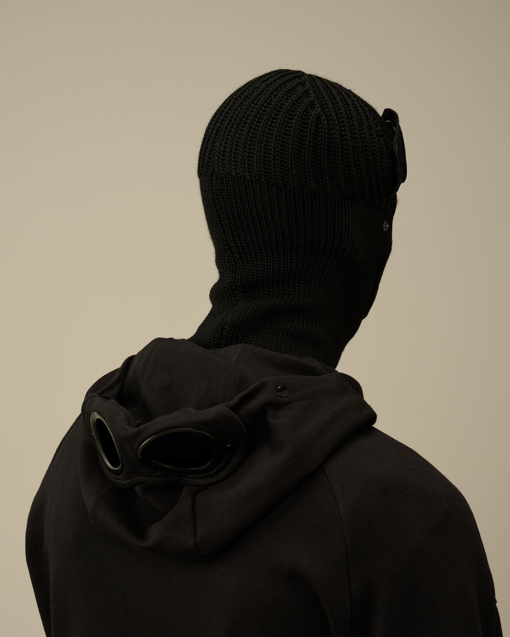 Cp Company Muts Merino Wool Goggle Balaclava Zwart