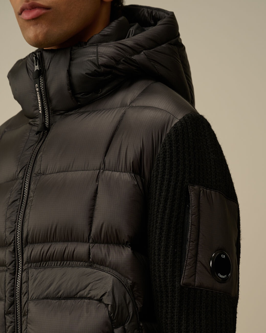 Cp Company Jas Merino Wool Mixed Dd Shell Zwart