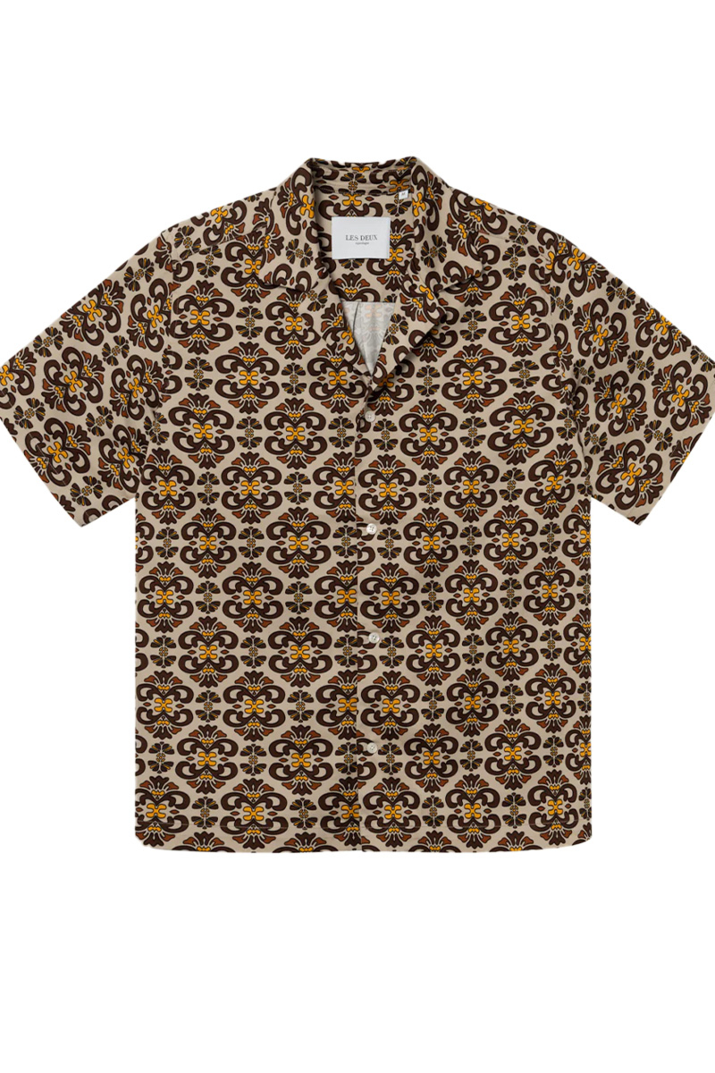 Les Deux Shirt Hendrix Aop Ss Bruin