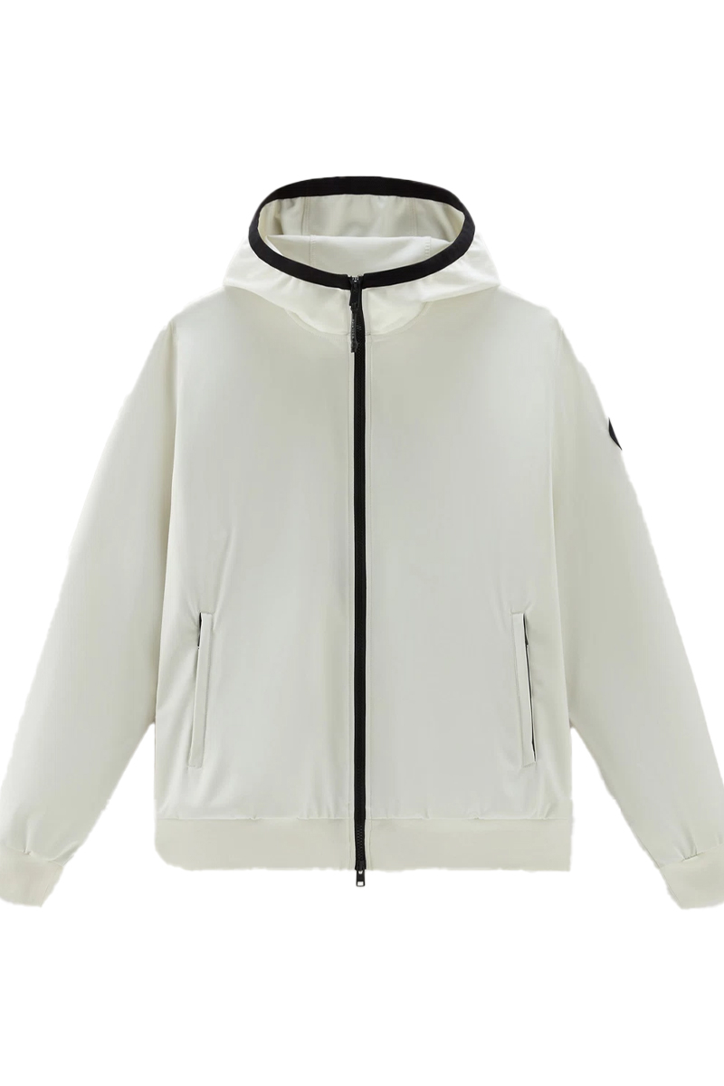 Woolrich Jas Soft Shell Hoodie Off White