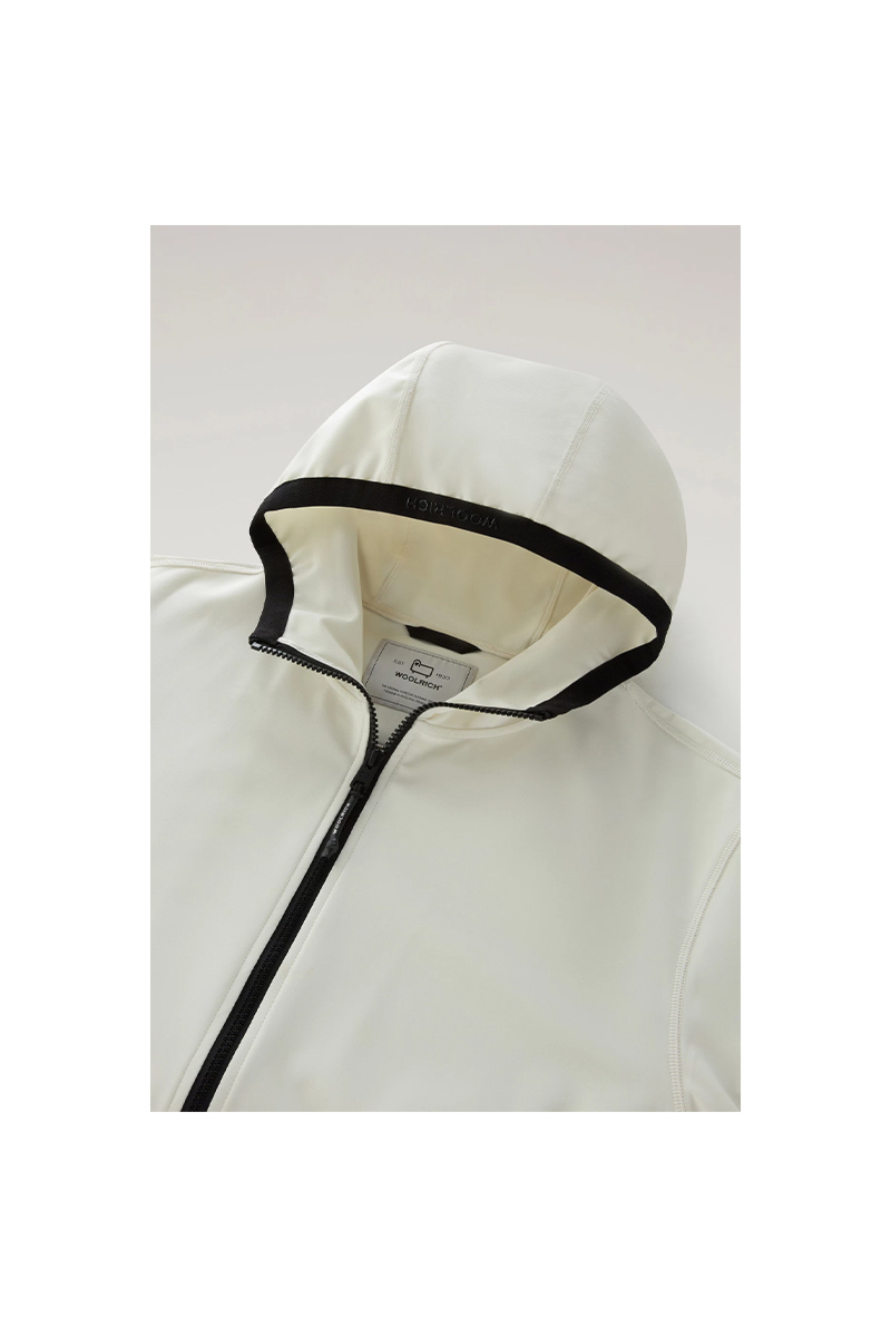 Woolrich Jas Soft Shell Hoodie Off White