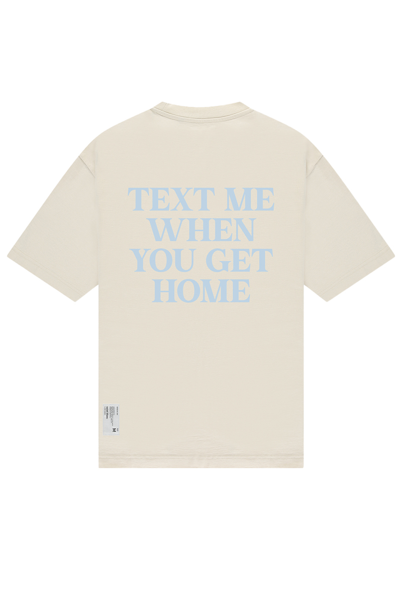 Saint Blanc T-shirt Text Me Tee L-blauw