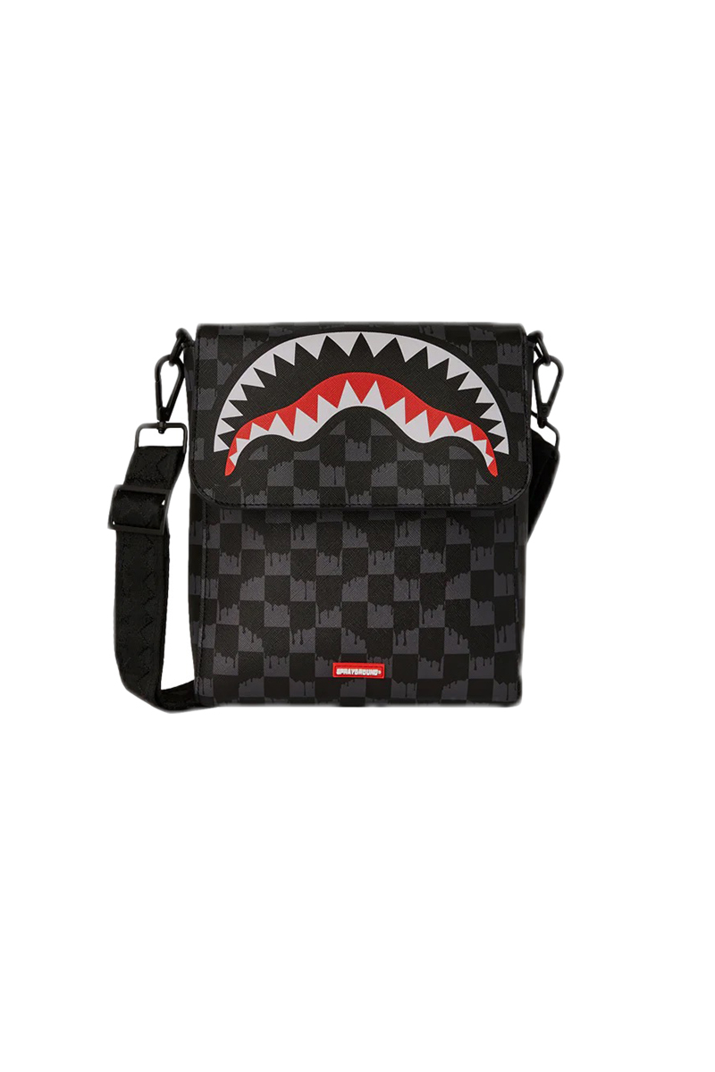 Sprayground Tas Drip Check Messenger Sling Zwart