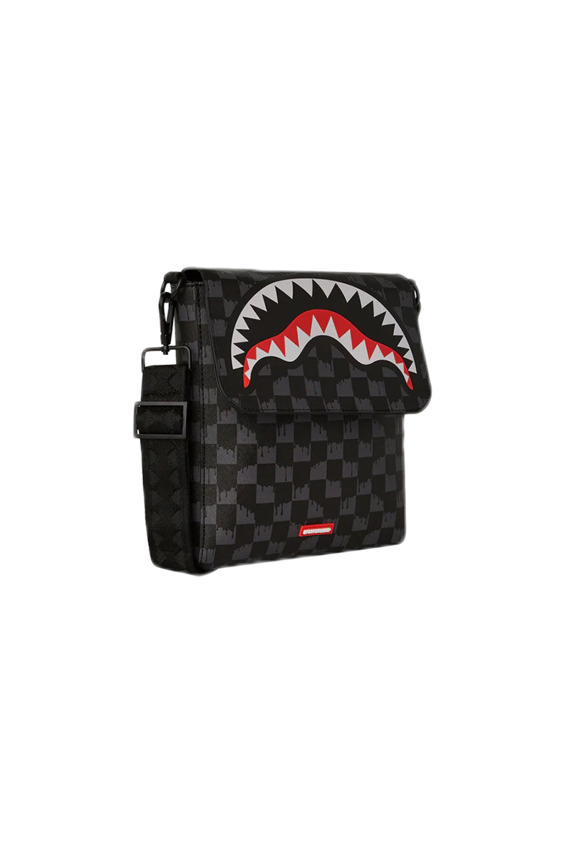 Sprayground Tas Drip Check Messenger Sling Zwart