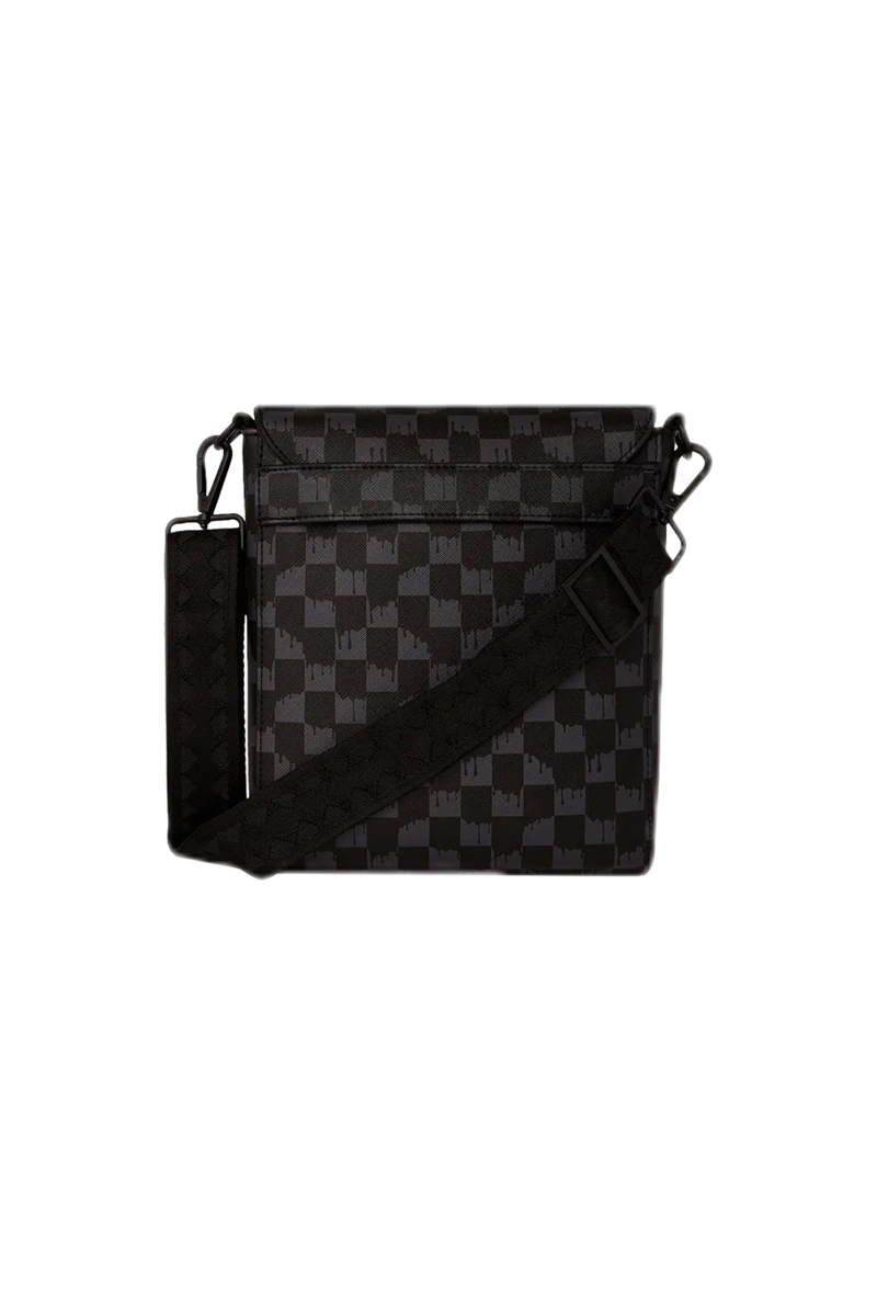 Sprayground Tas Drip Check Messenger Sling Zwart