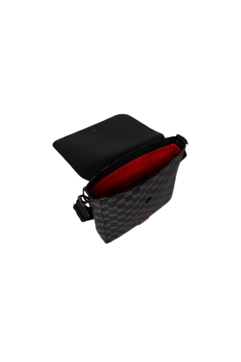 Sprayground Tas Drip Check Messenger Sling Zwart