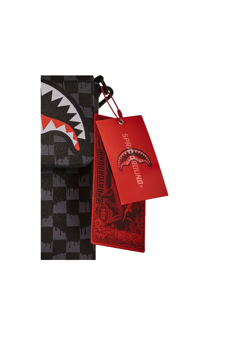Sprayground Tas Drip Check Messenger Sling Zwart
