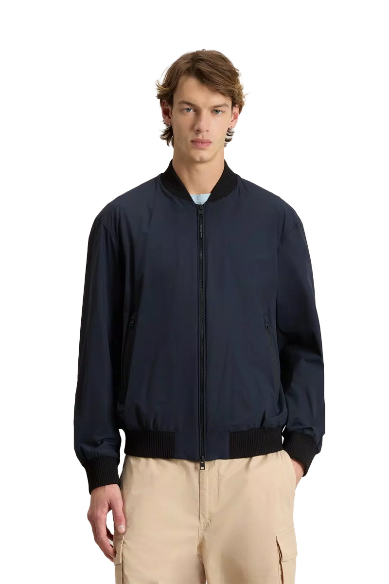 Woolrich Jas Matt Strech Bomber D-blauw