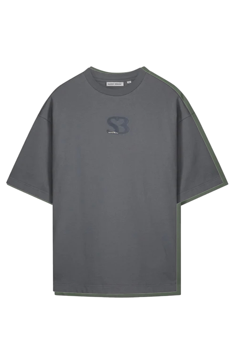 Saint Blanc T-shirt Initial Logo T-shirt Grijs