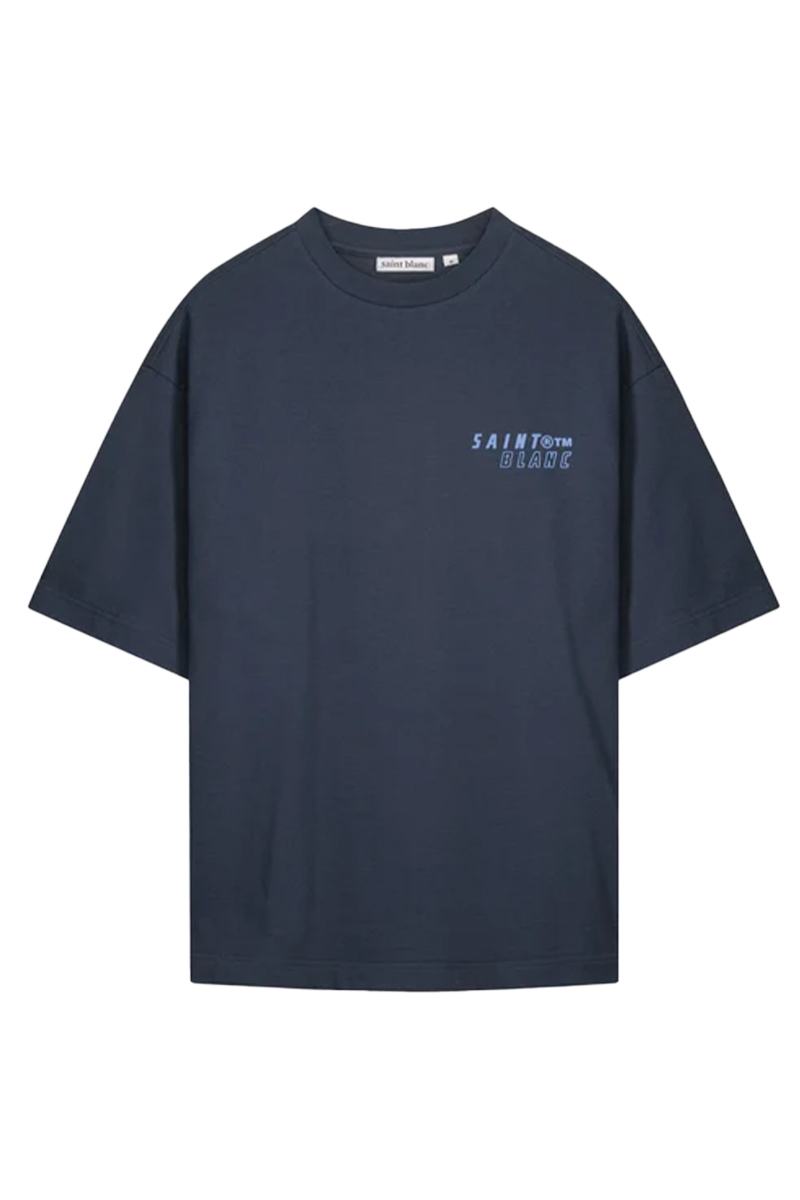 Saint Blanc T-shirt Fine Line T-shirt Blauw