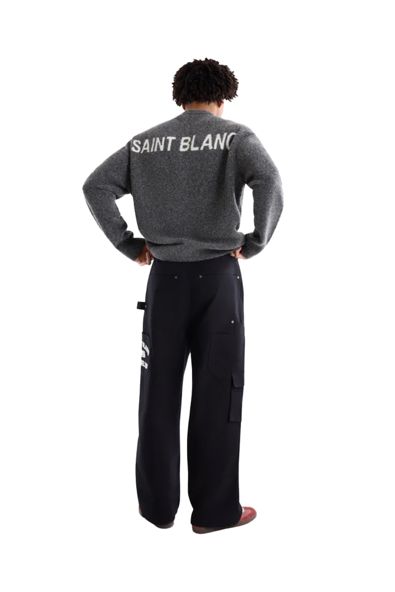 Saint Blanc Trui Classic Logo Alpaca D-grijs