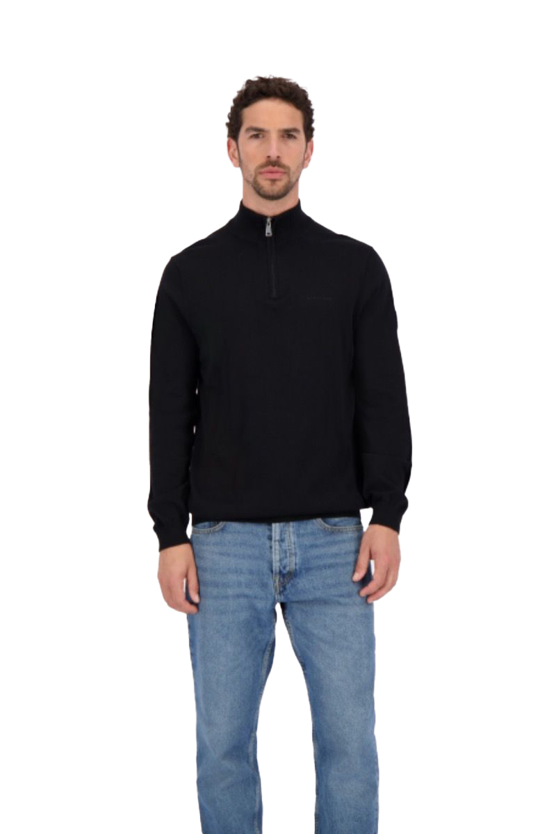 Airforce Trui Knitwear Quarter Zip Zwart