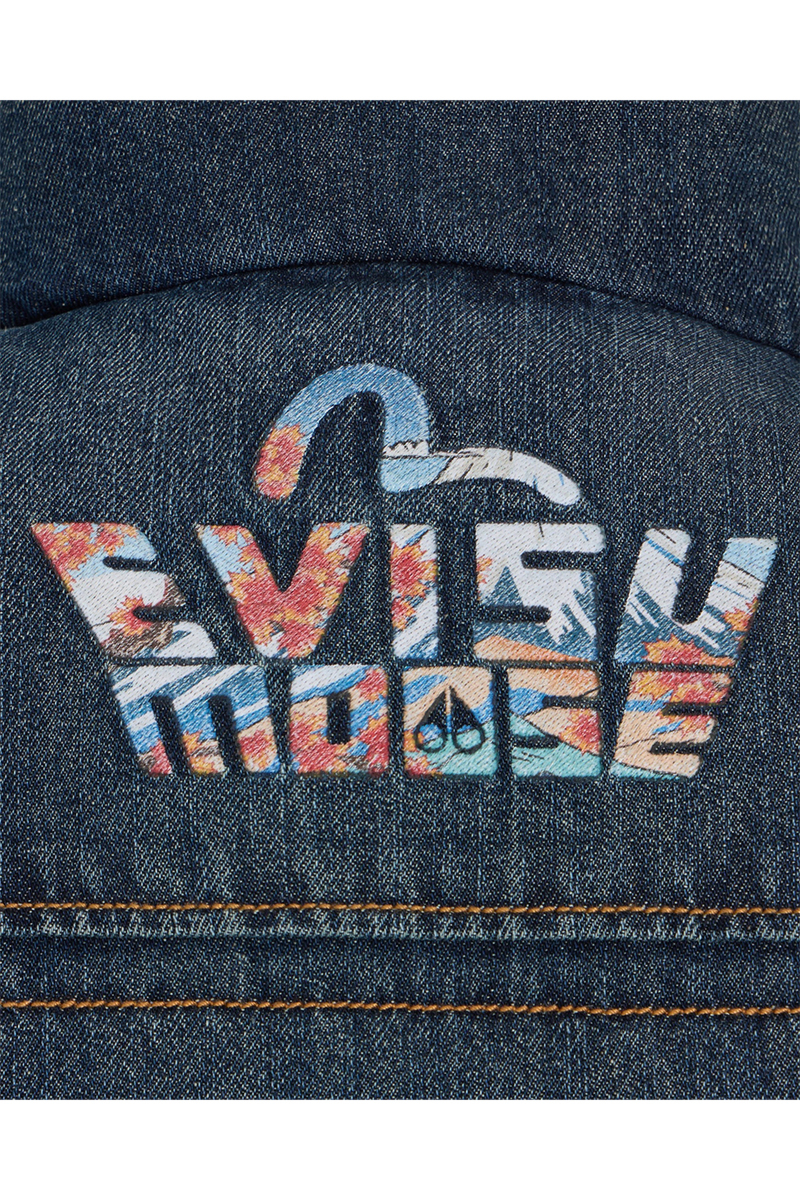 Moose Knuckles Bodywarmer Evisu X Moose Denim Down Vest Blauw