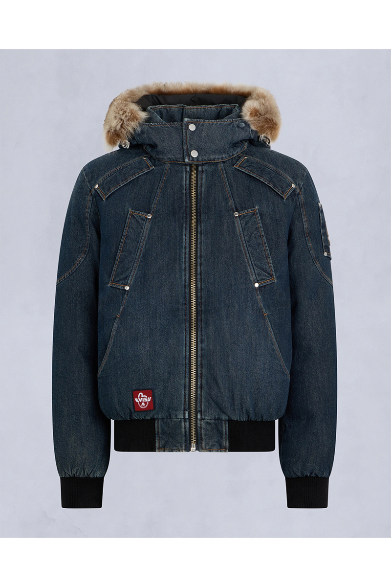 Moose Knuckles Jas Evisu X Moose Denim Down D-blauw