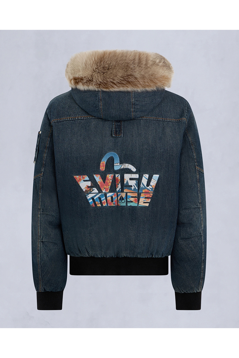 Moose Knuckles Jas Evisu X Moose Denim Down D-blauw