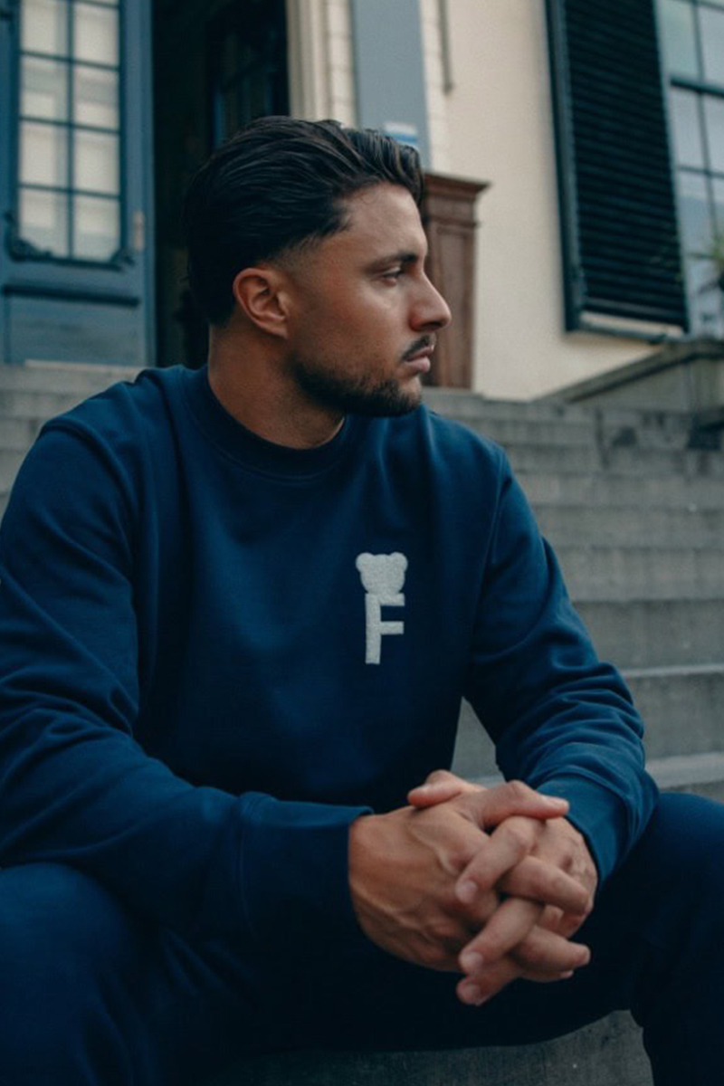 Baron Filou Sweater Chenille F D-blauw