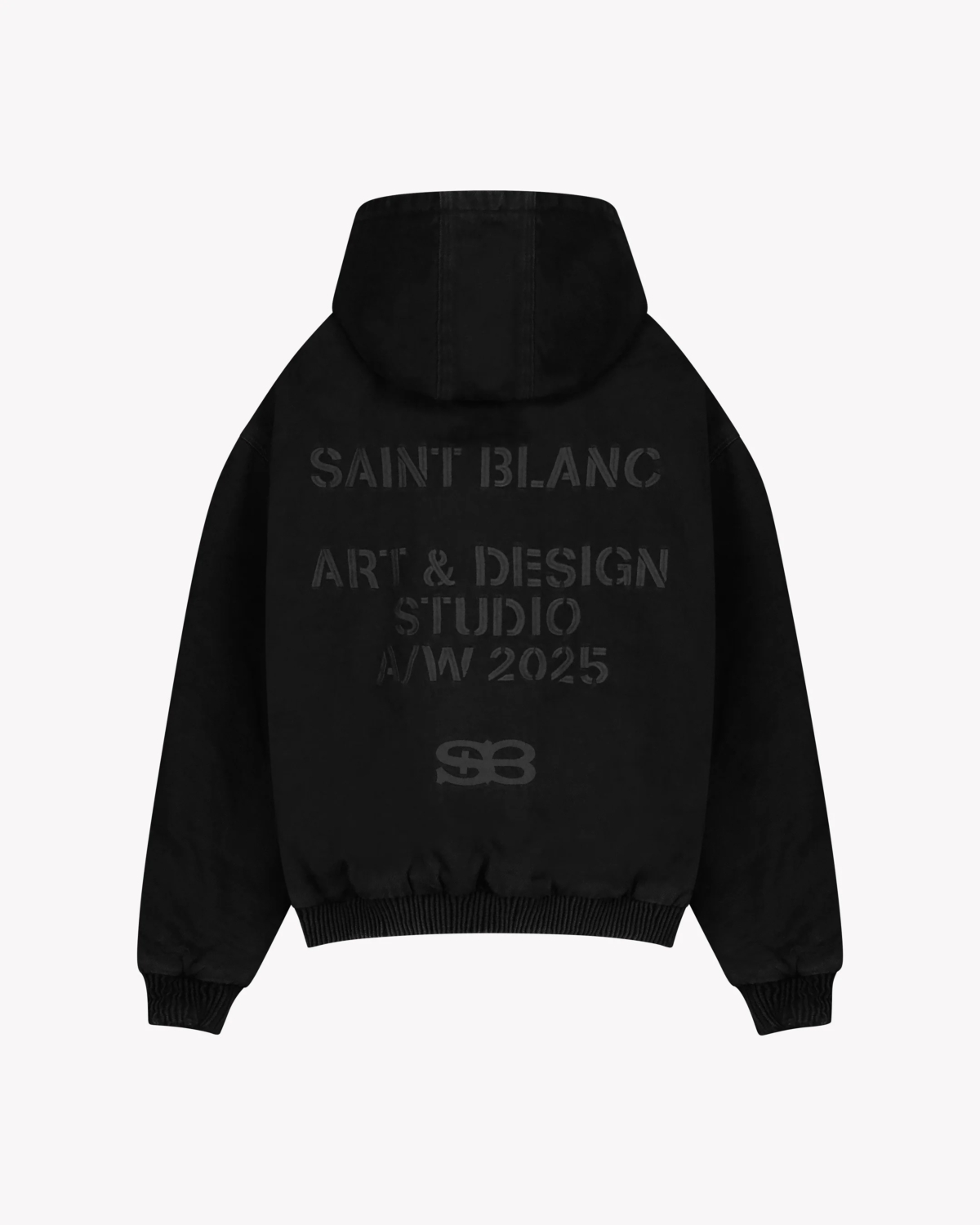 Saint Blanc Jas Studio Denim Bomber Jacket Zwart