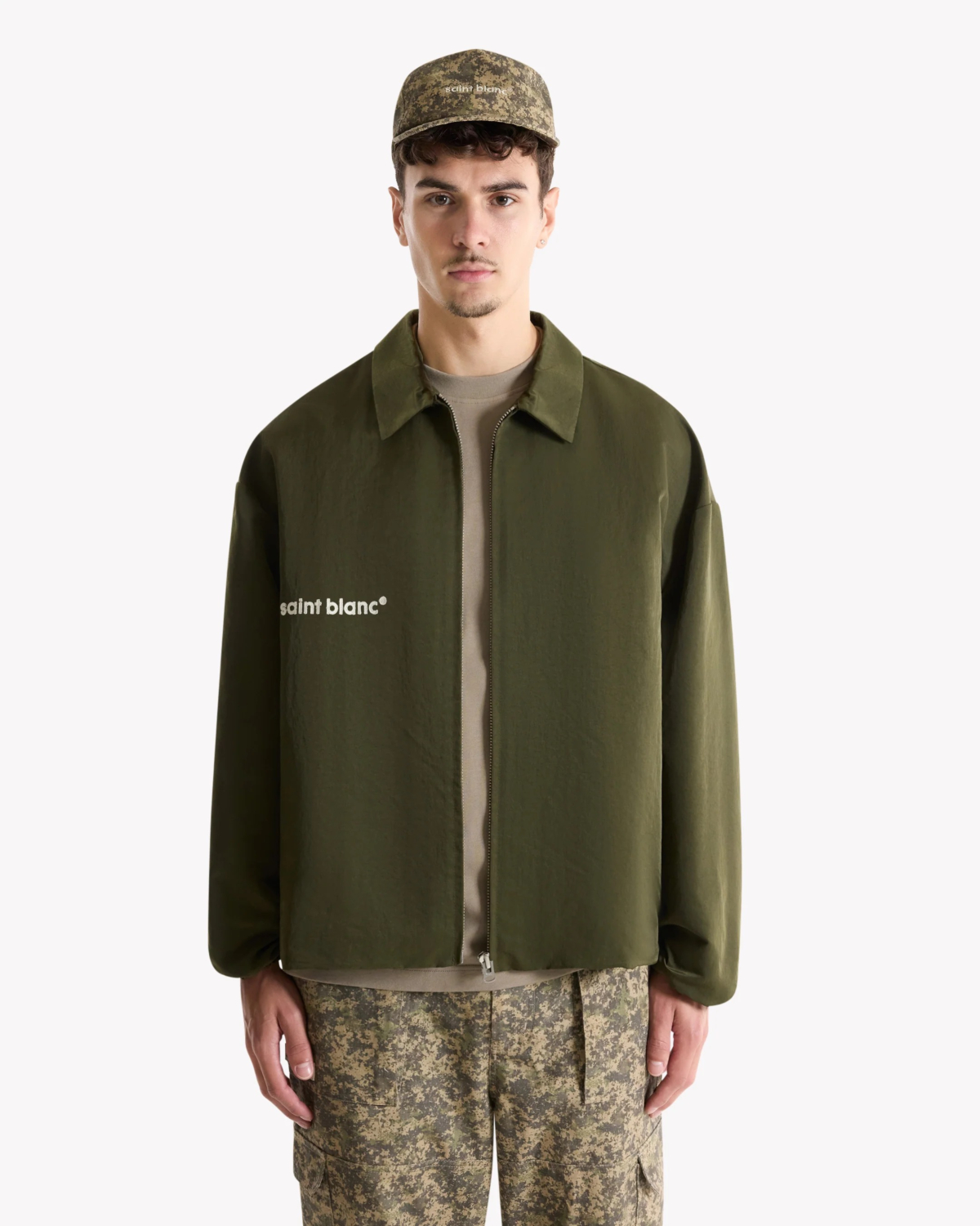 Saint Blanc Jas Interlock Coach Jacket Groen