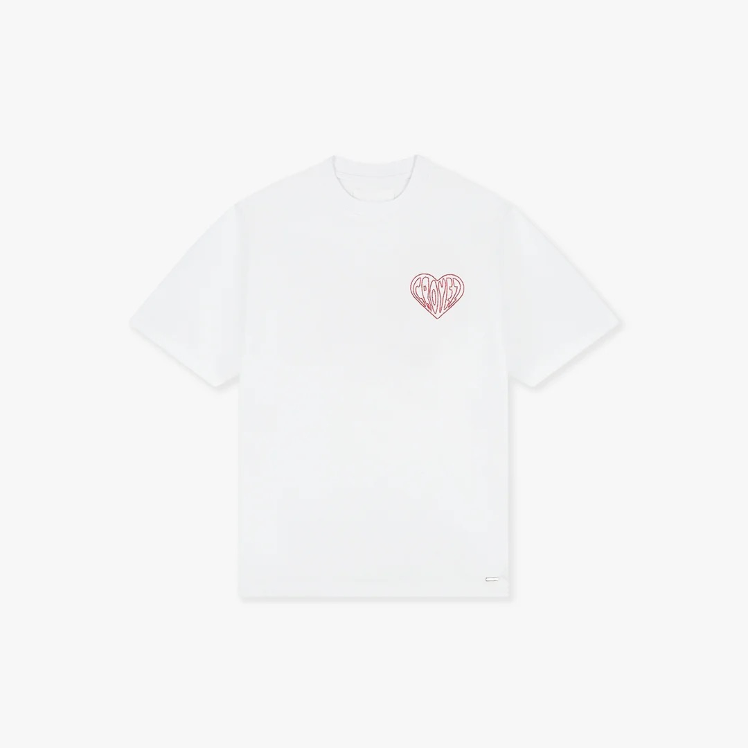 Croyez T-shirt Stitched Heart T-shirt Wit