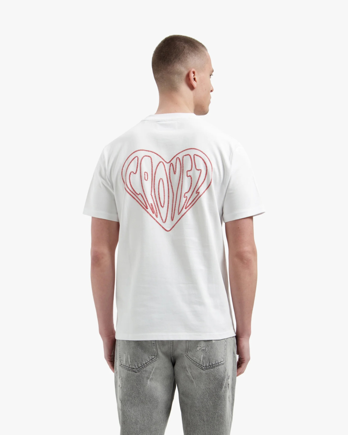 Croyez T-shirt Stitched Heart T-shirt Wit