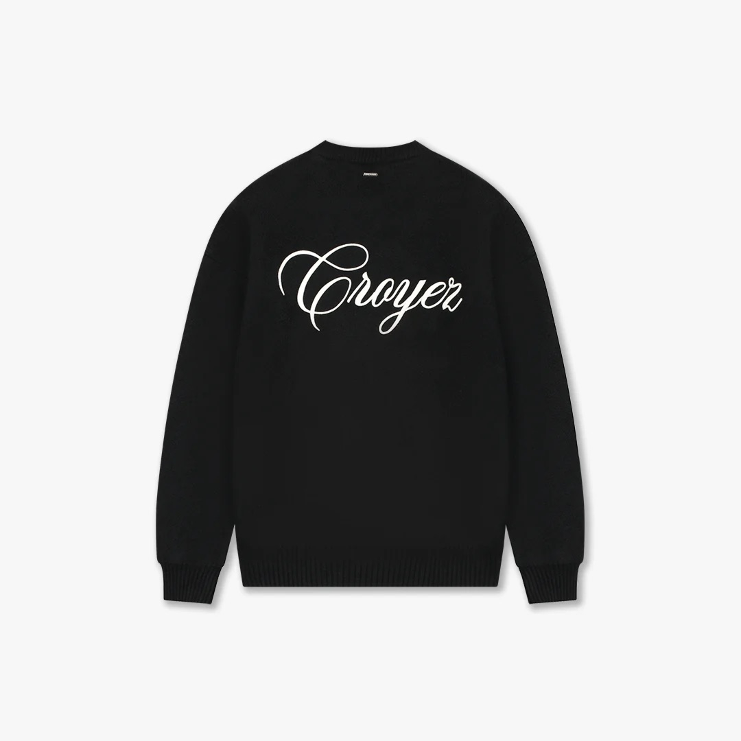 Croyez Trui Script Knit Sweater Zwart