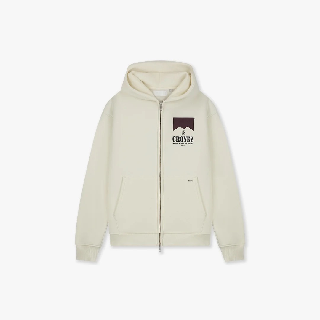 Croyez Sweater Maison Fumes Zip Hoodie Off White