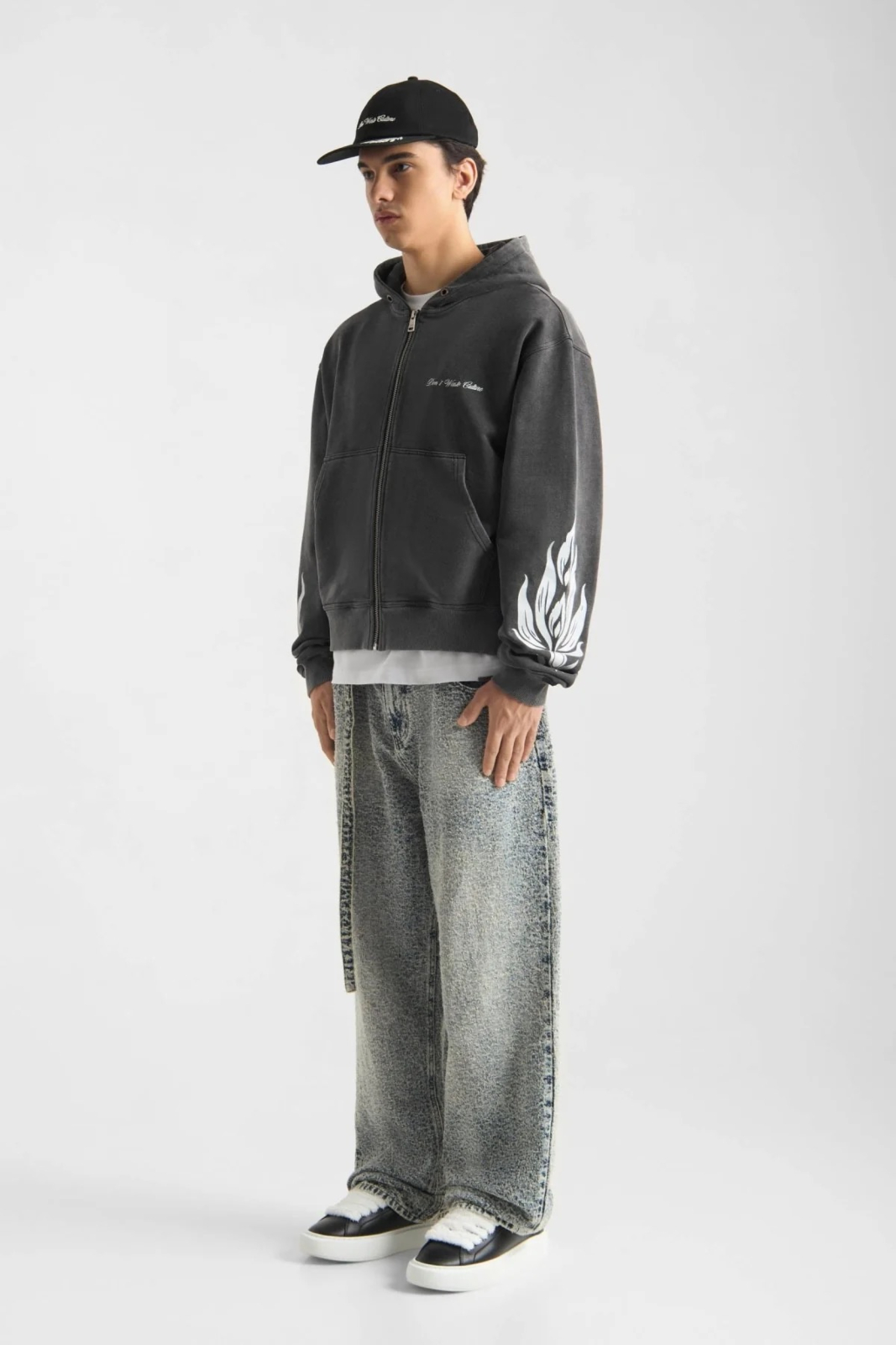 Dont Waste Culture Sweater Wesandra Zip Hoodie D-grijs