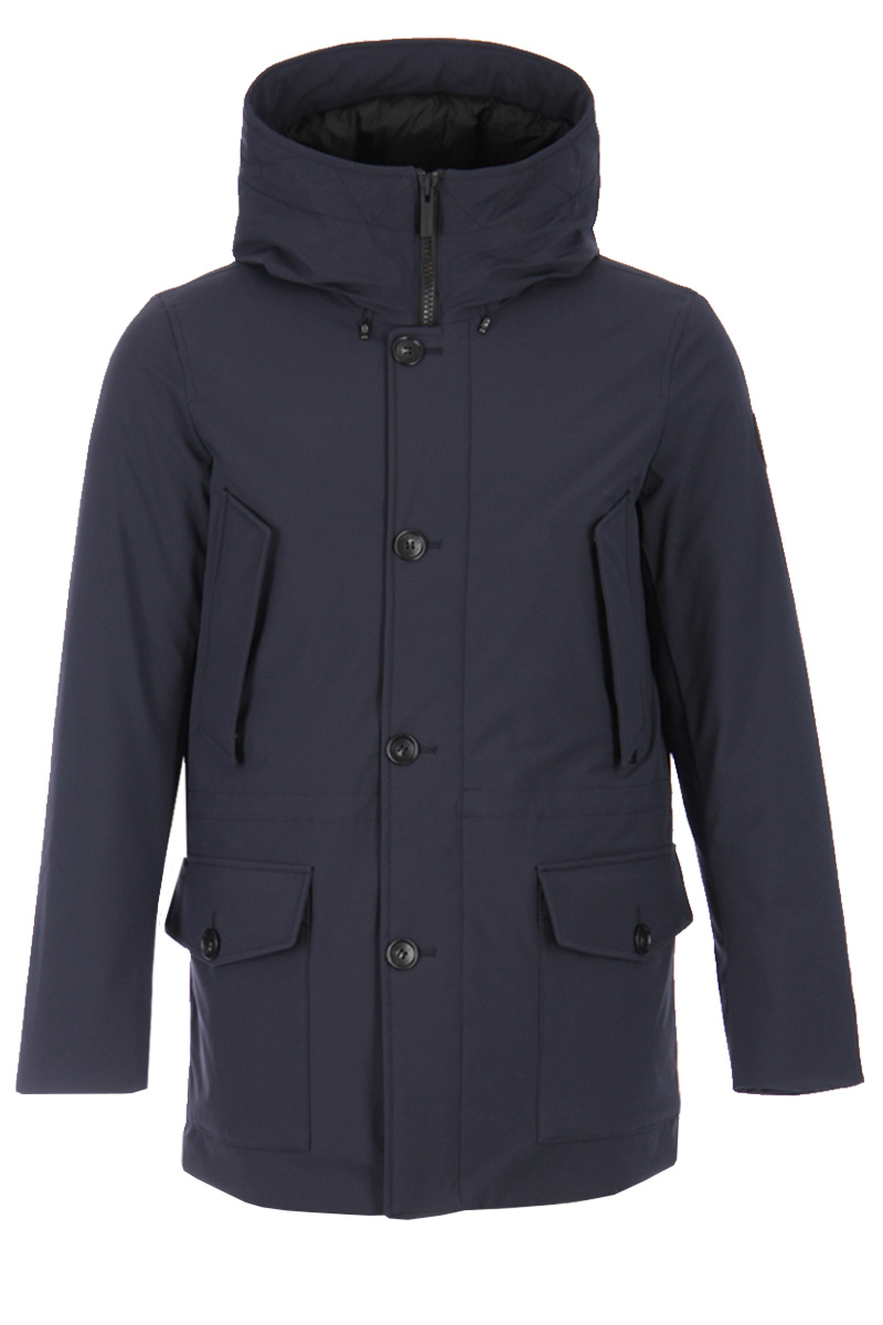 schade muziek Dag Woolrich Stretch Arctic Parka donkerblauw | Tip de Bruin Amsterdam