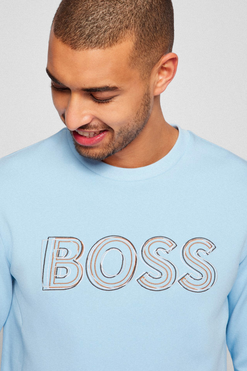 nakoming Inzet Gang Boss Menswear Salbo 1 Sweater Lichtblauw