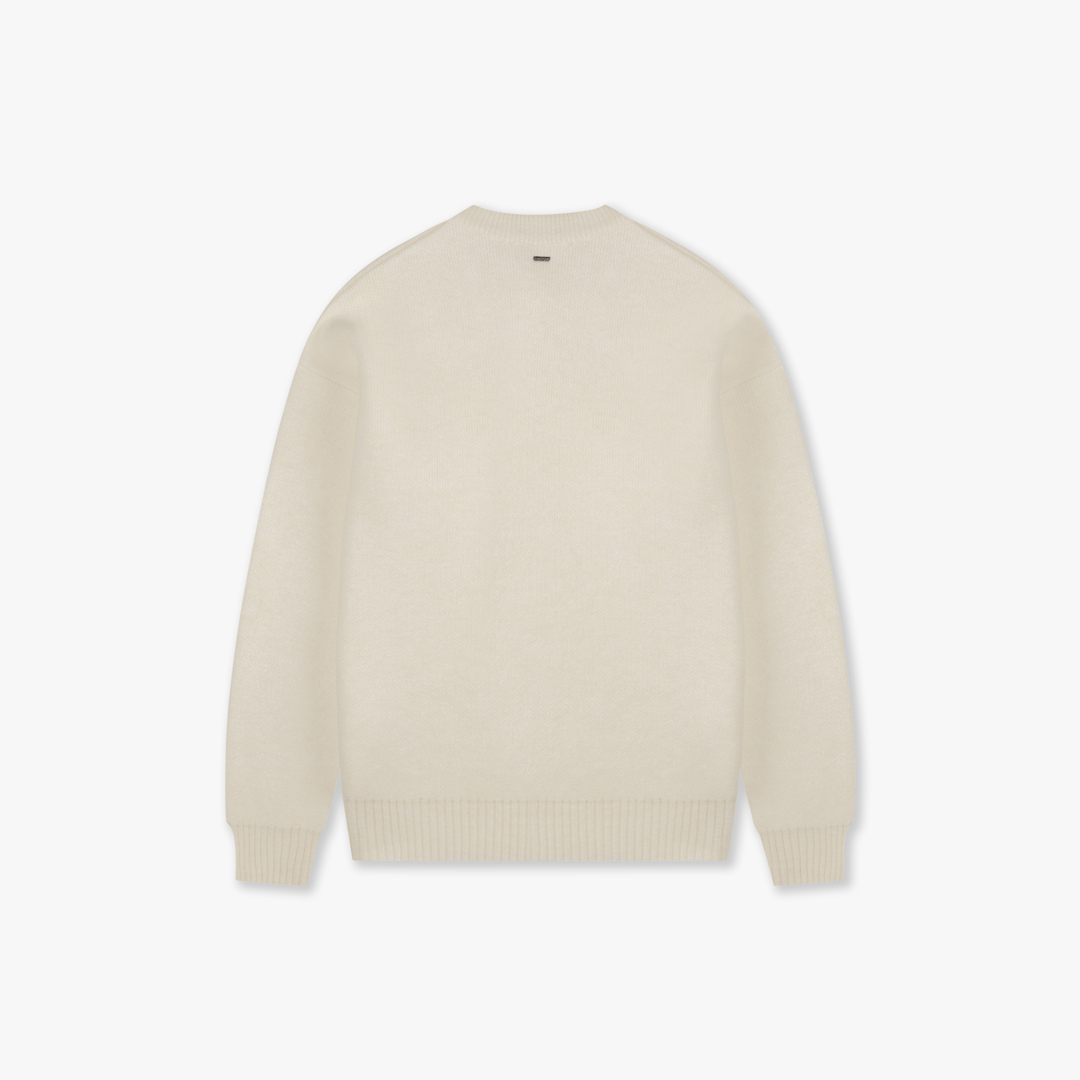Croyez Trui Croyez Etiquette Knit Sweater Off White
