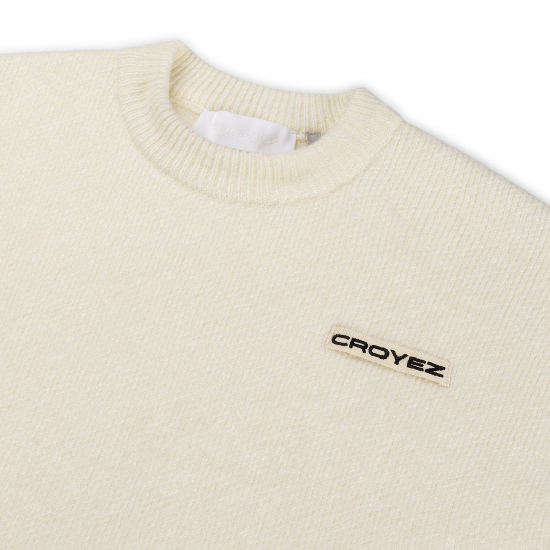Croyez Trui Croyez Etiquette Knit Sweater Off White