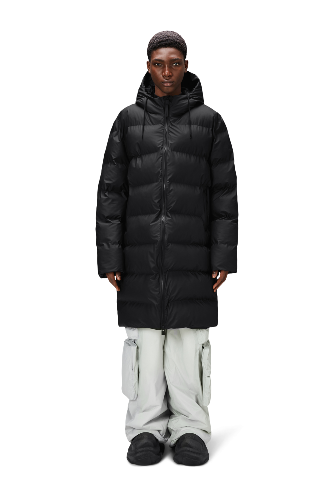 Rains Jas Long Puffer Jkt Zwart