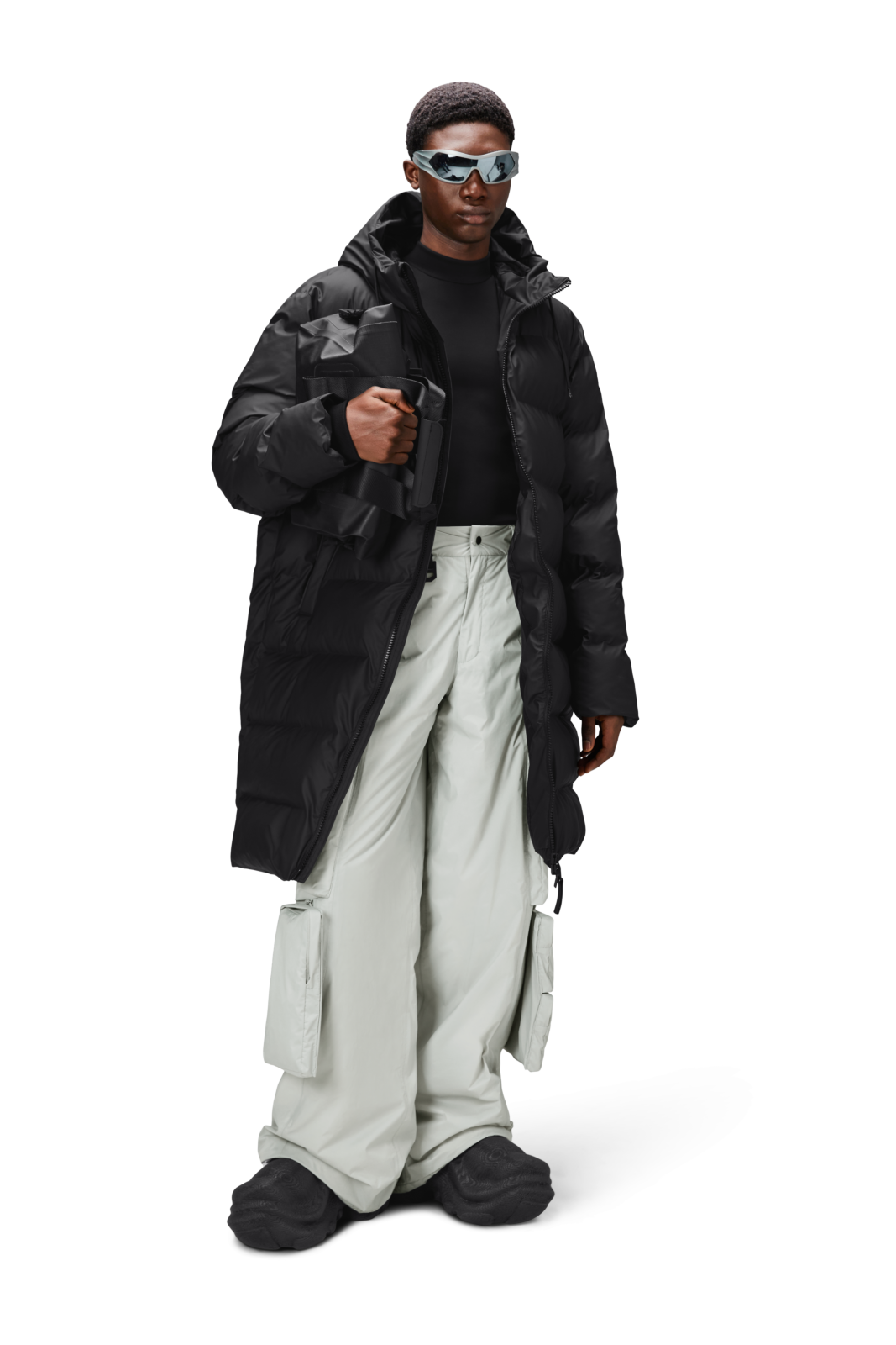 Rains Jas Long Puffer Jkt Zwart