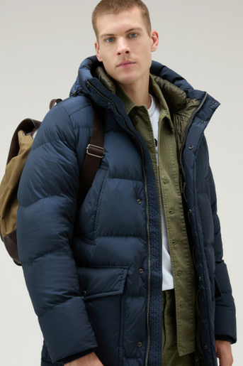Woolrich Jas Premium Down Prk Blauw