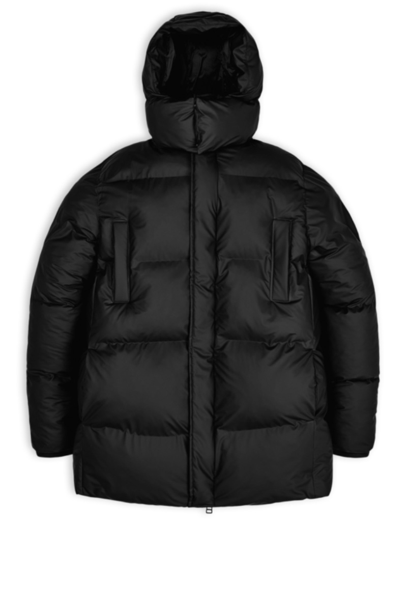 Rains Jas Boxy Puffer Parka Zwart