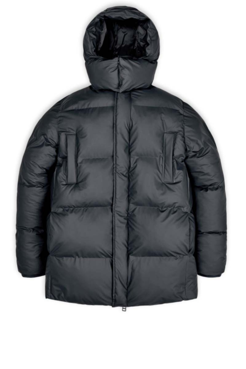 Rains Jas Boxy Puffer Parka Grijs