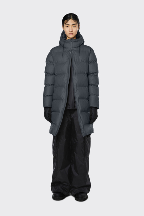Rains Jas Long Puffer Jkt 22 L-grijs