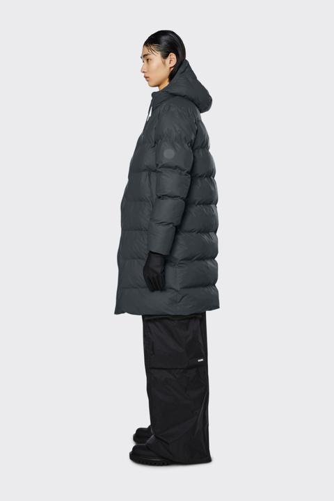 Rains Jas Long Puffer Jkt 22 L-grijs