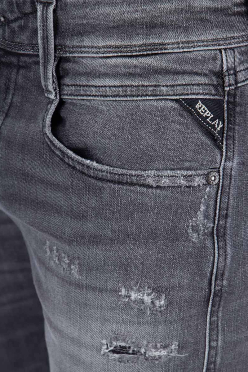 Netto rivier Tegen de wil Replay Slim-Fit Organic Anbass Jeans M914Y 199 705 Light Grey