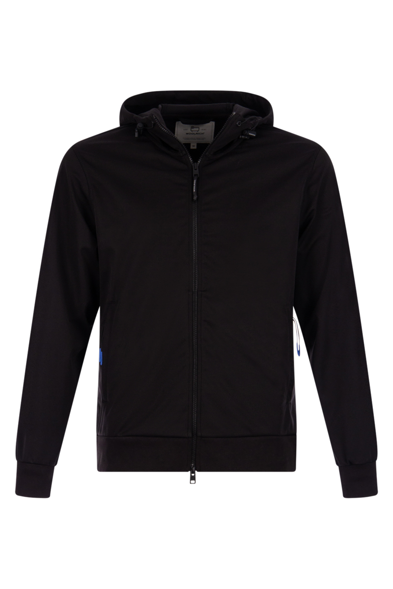 Woolrich Jas Soft Shell Hoodie Zwart