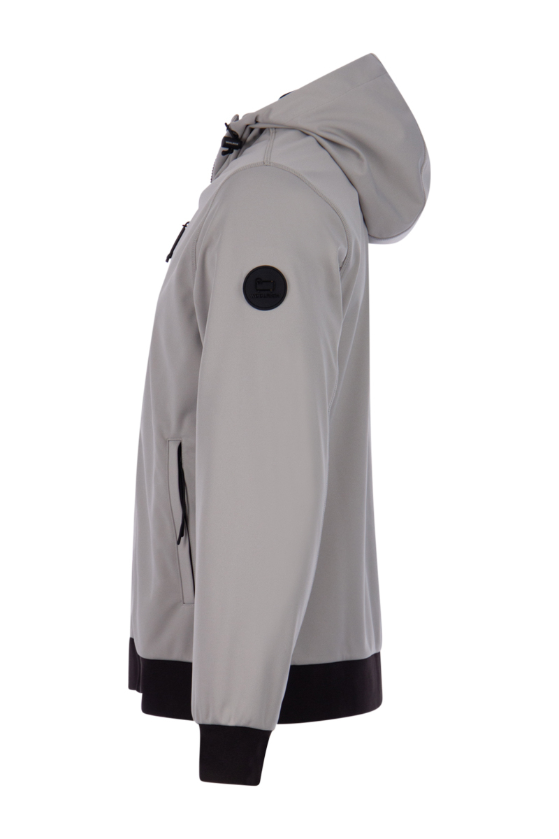Woolrich Jas Soft Shell Hoodie L-grijs