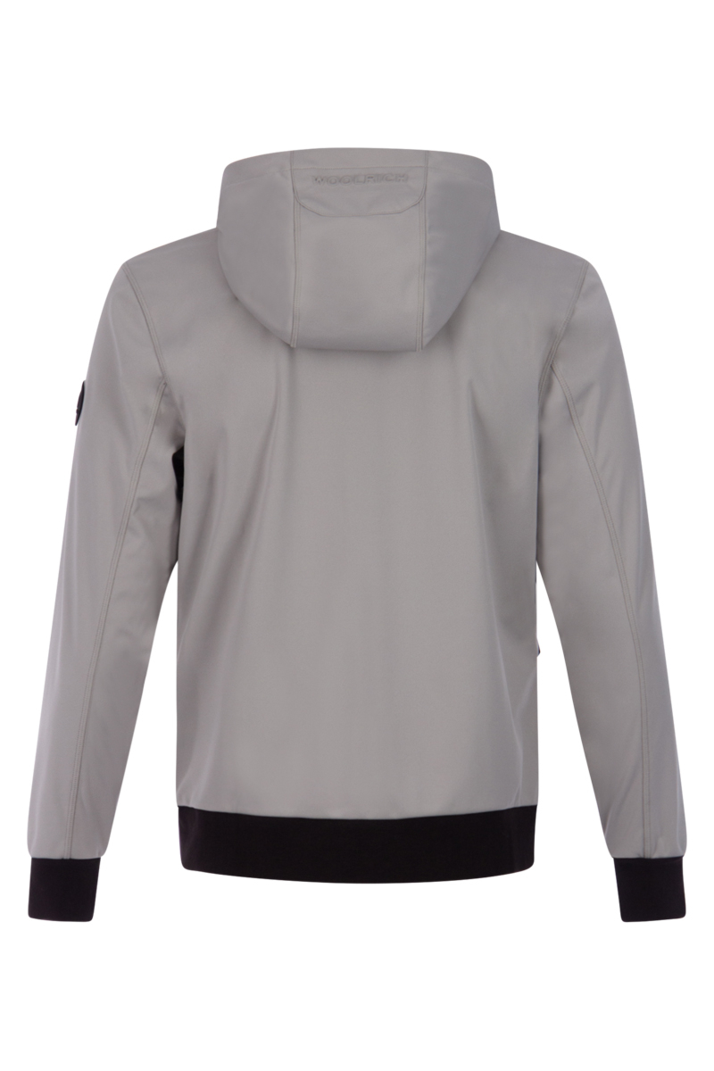 Woolrich Jas Soft Shell Hoodie L-grijs