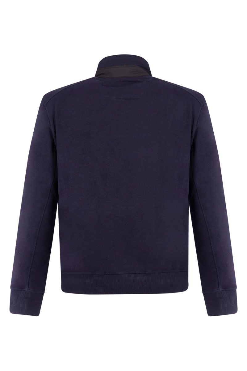 Woolrich Sweater Curly Fleeche Zip D-blauw