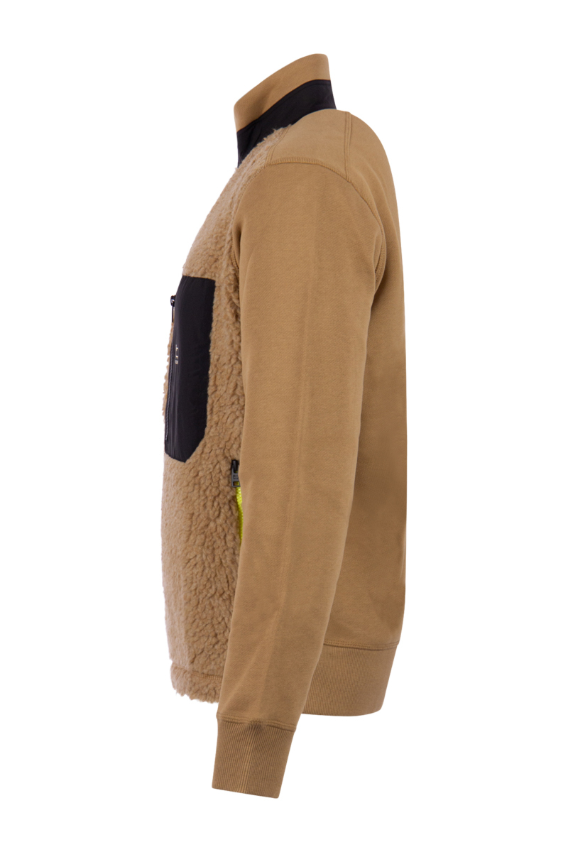 Woolrich Sweater Curly Fleeche Zip Goud