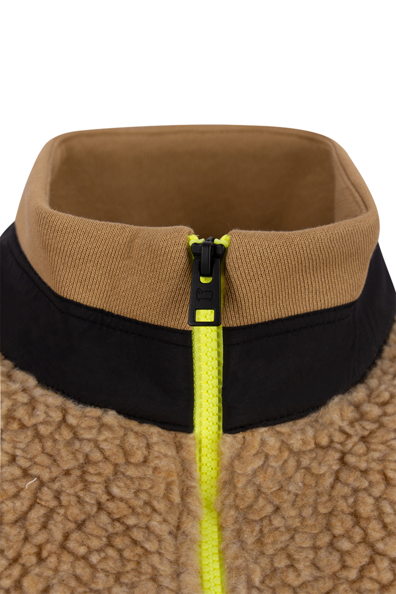 Woolrich Sweater Curly Fleeche Zip Goud