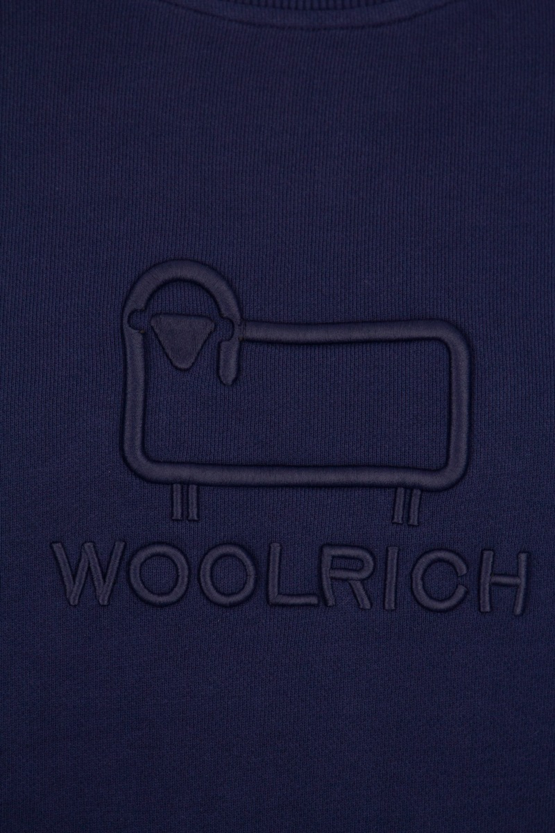 Woolrich Sweater Fleeche Crew D-blauw