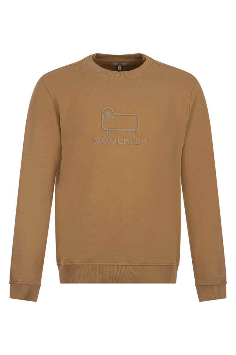 Woolrich Sweater Fleeche Crew Goud