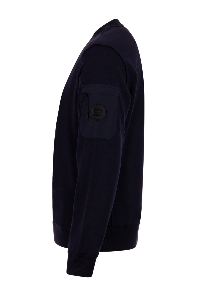 Woolrich Sweater Logo Crew Neck D-blauw