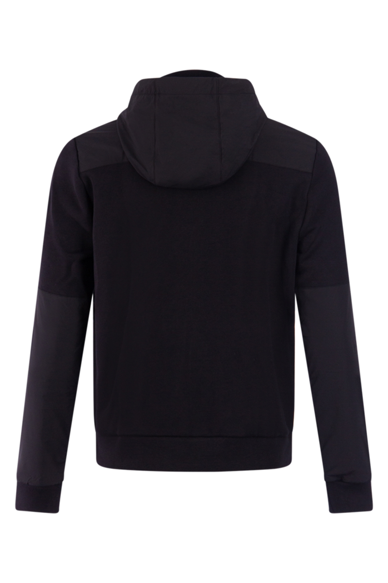 Woolrich Sweater Mix Media Hooded Zwart