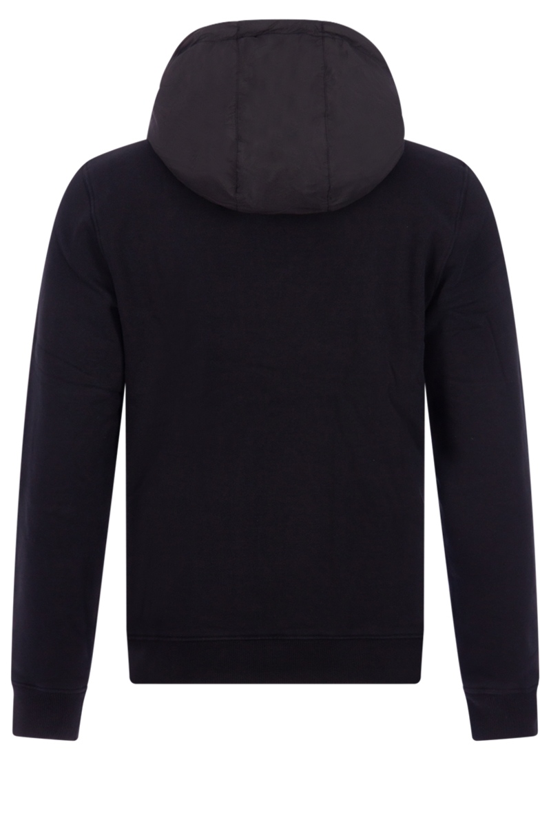 Woolrich Sweater Mixmedia Hoodie Zwart